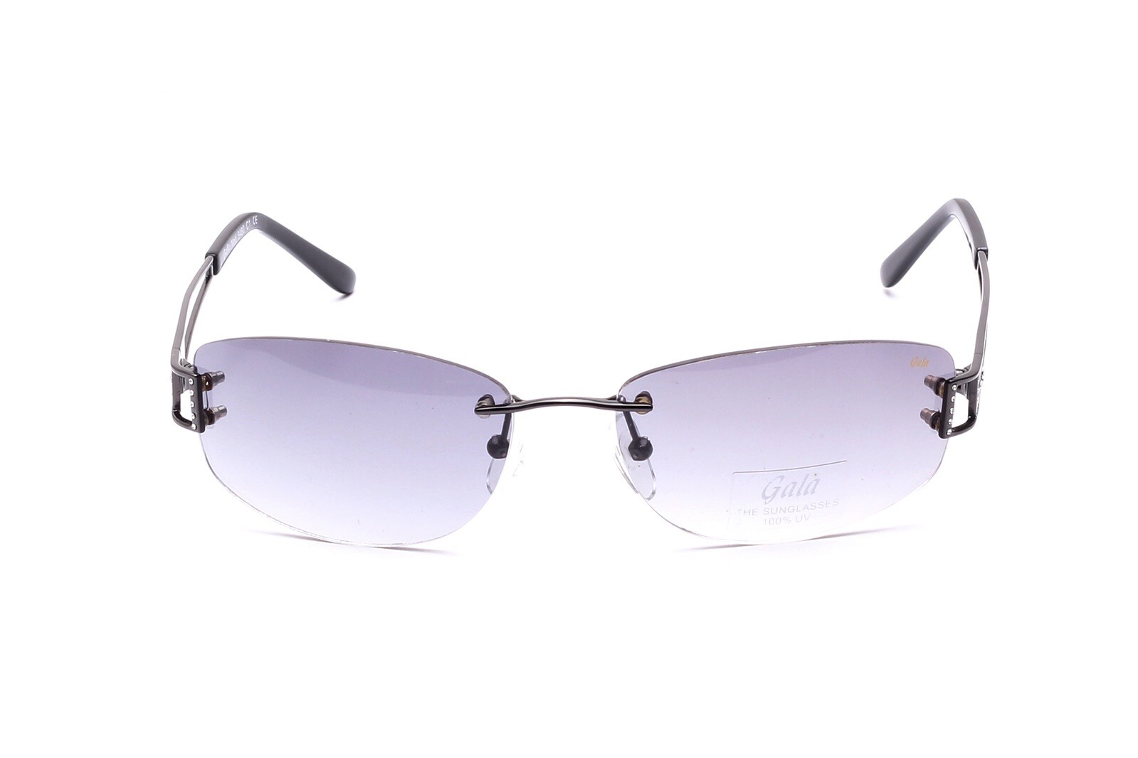 Серые солнцезащитные очки со стразами без оправы женская современная мода легкие элегантные праздничные 4690₽