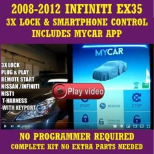 Plug & Play Remote Start Fits 2010 INFINITI EX35 includes MYCAR SMARTPHONE APP
