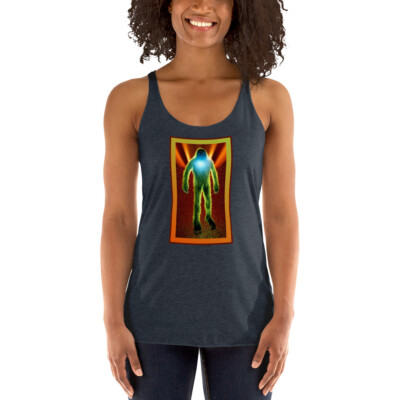 ''Cosmic Sasquatch'' Racerback Tank Bigfoot, Art, Wookie, Alien, Psychedelic