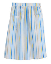 Seasalt Women's Knee Length Striped Woven Day Skirt - White Mix Imperfect 
