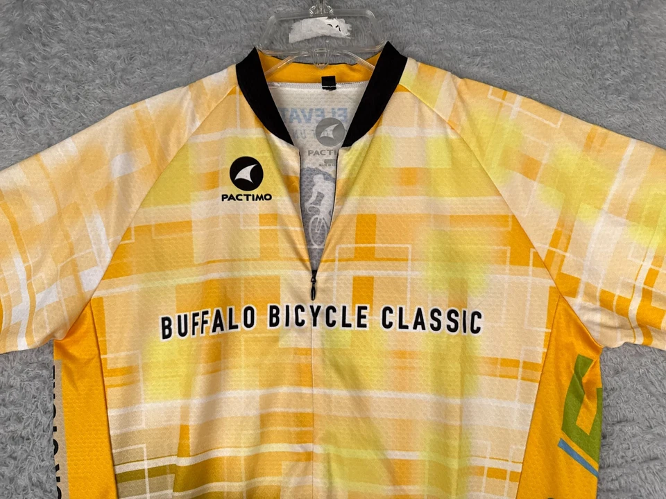 Camiseta de Ciclismo Pactimo Adulto Extra Pequeña Amarilla 1/2 Cremallera Buffalo Clásica Colorada Foto 4 de 4