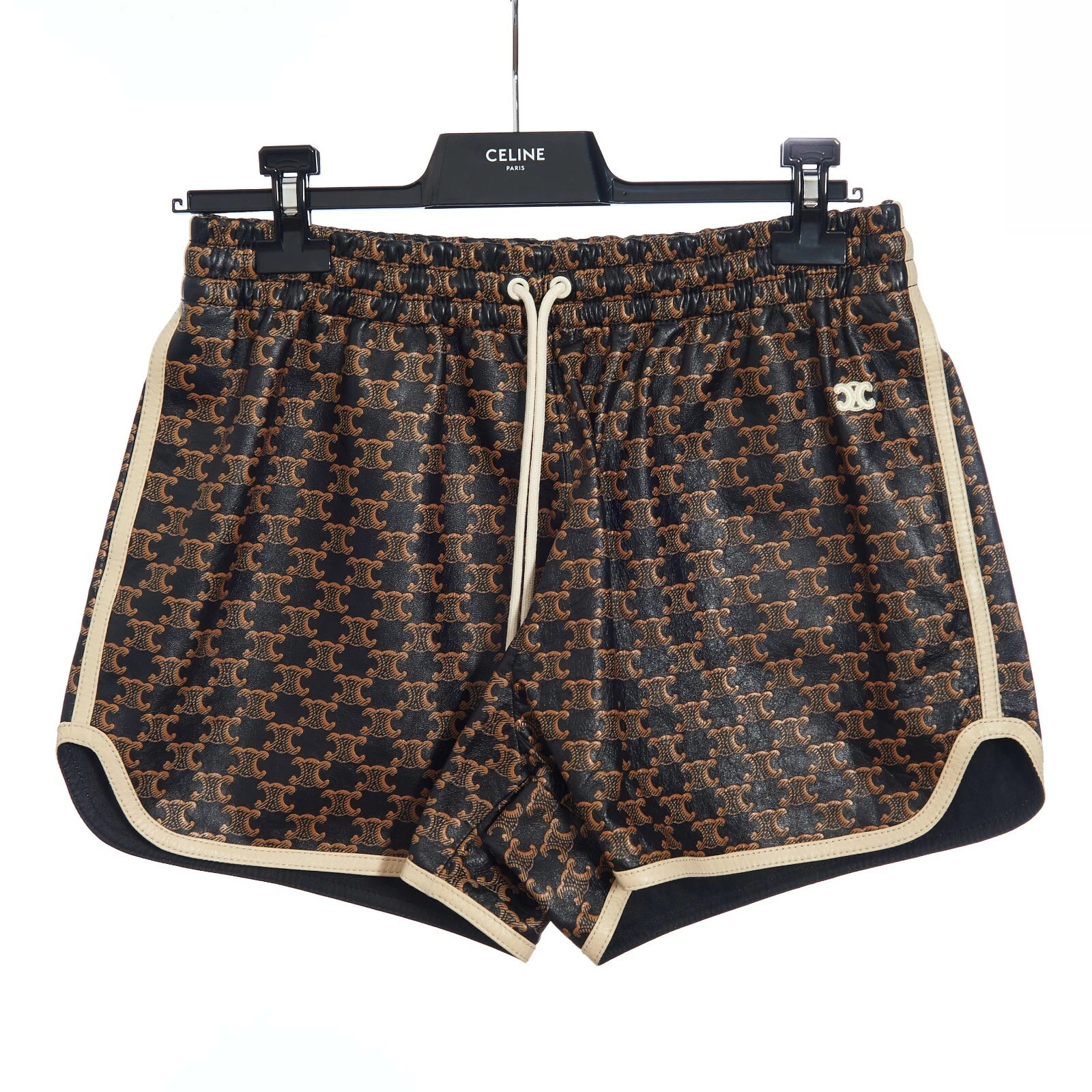 Celine — CELINE 2750$ Shorts - Triomphe Monogram Pattern, Nappa Leather