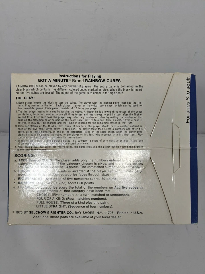 Vintage Yahtzee Got A Minute Game Rainbow Dice Shaker Cube - Brand New - Image 3 of 3