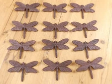 12 Dragonflies Wall Hanging Decor Rustic Cast Iron Garden Figures Farmhouse Lake