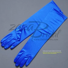 Shiny Stretch Satin Dress Gloves Below-The-Elbow Length 8BL - Various Colors