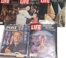 Vintage LIFE Magazine Lot Pope John Billy Graham Bible Catholic Religion