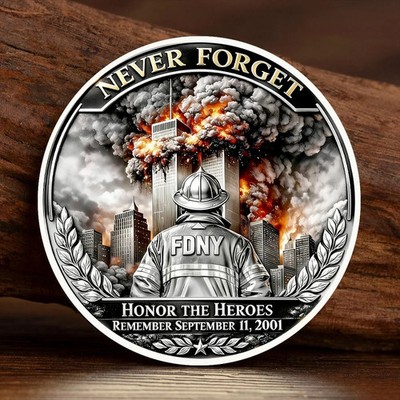 9/11 25th Anniversary Never Forget Heroes Memorial Challenge Coin