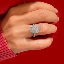 Diamond Ring 2.50 Ct E F VVS2 IGI Lab Grown Radiant Cut PT950 Platinum Wedding