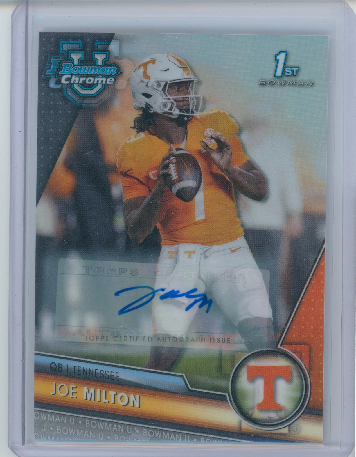 2023 Bowman University Chrome Joe Milton 1st Refractor Auto /499 # 148
