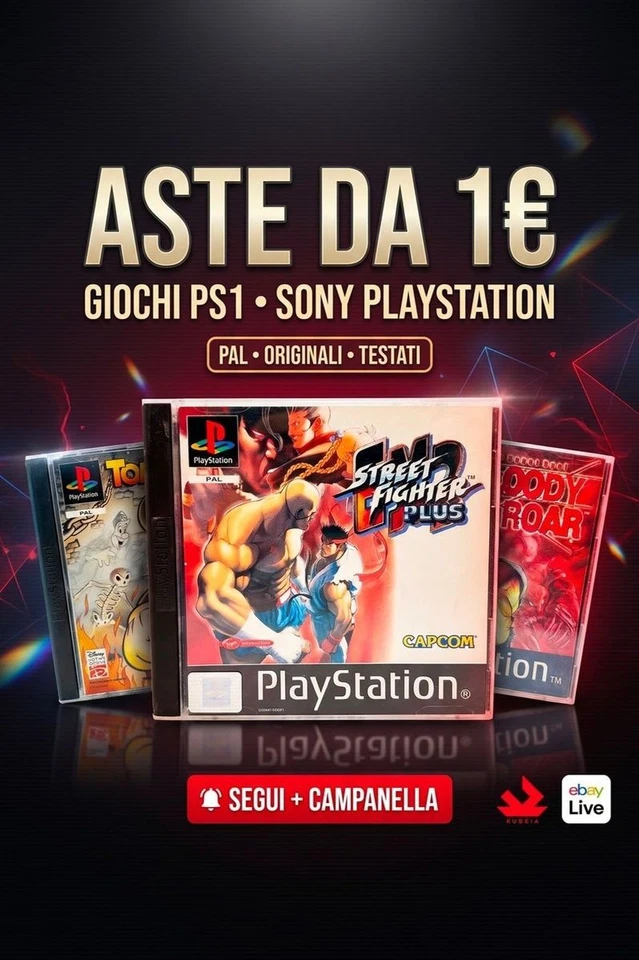 Aste da 1€ PS1 Playstation 1 RETROGAMES | Originali & Testati