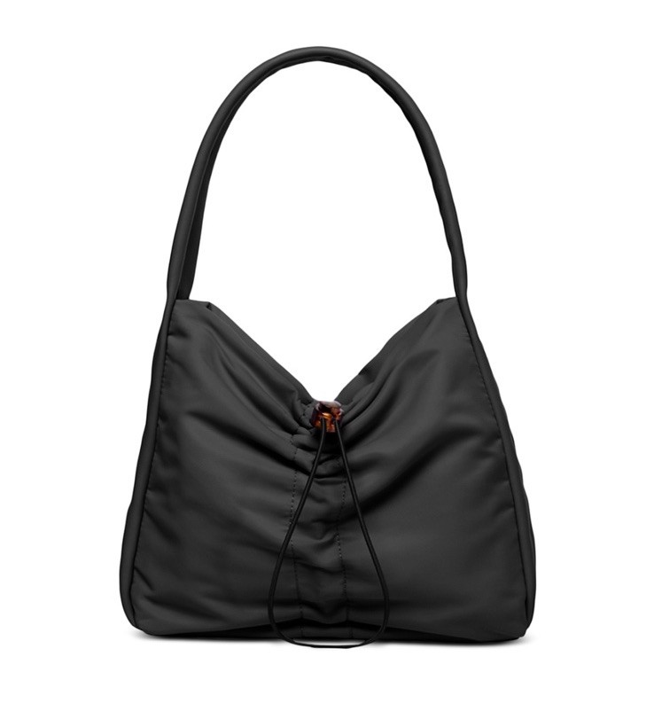 Staud Felix Nylon/Leather Handbag/ Shoulder Bag Black Small EUC