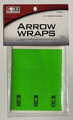 Bohning Archery 4'' Arrow Wraps - Solid Green Vinyl Stickers: 1'' Wide 13 Pack