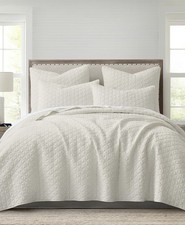 Levtex Home Homthreads Rowan Enzyme Wash 3-Pc. Quilt Set, Full/Queen, Cream