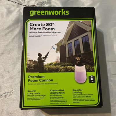 #ad Greenworks Premium Foam Cannon 1 4 inch Quick Connect Adjustable Max 3700 PSI $18.00