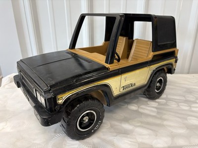 Vintage 1979 17'' Tonka Bronco Toy Truck MR-970 Jeep Black Gold Pressed steel USA