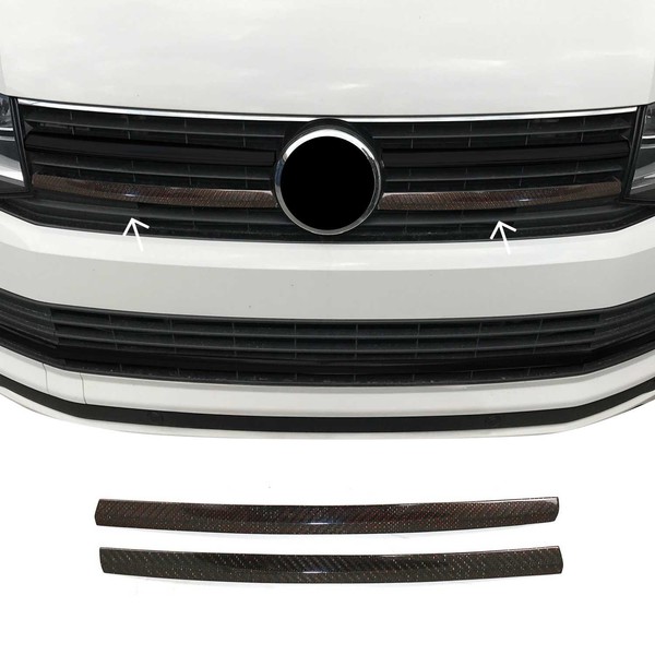 KüHlergrill Grillleisten FüR VW T6 Transporter 2015-19 Highline Echt Carbon Rot-image