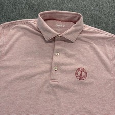 Chicago Golf Club Johnnie O Striped Stretch Polo Shirt Men's Medium Lyndon