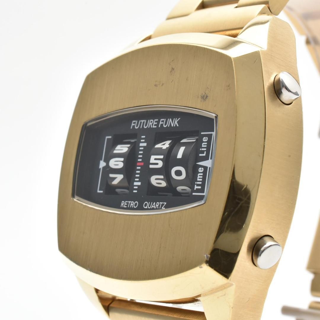Future Funk Men's Gold Digital Wristwatch Japan Working Condition 081485 View 2