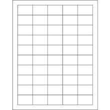 1 1/2 x 1" White Removable Rectangle Laser Labels-50 per Sheet-5000 per Case