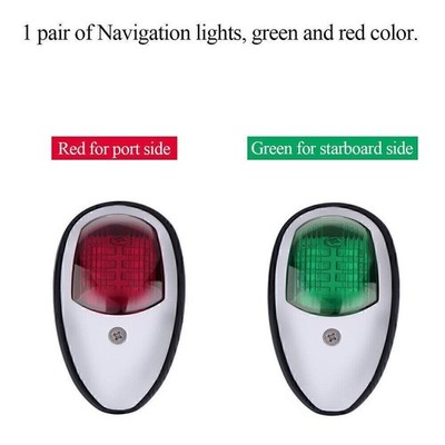 2x LED Rot / Grün Marine Boat Yacht Positionslicht Navigationslicht Wasserdichte