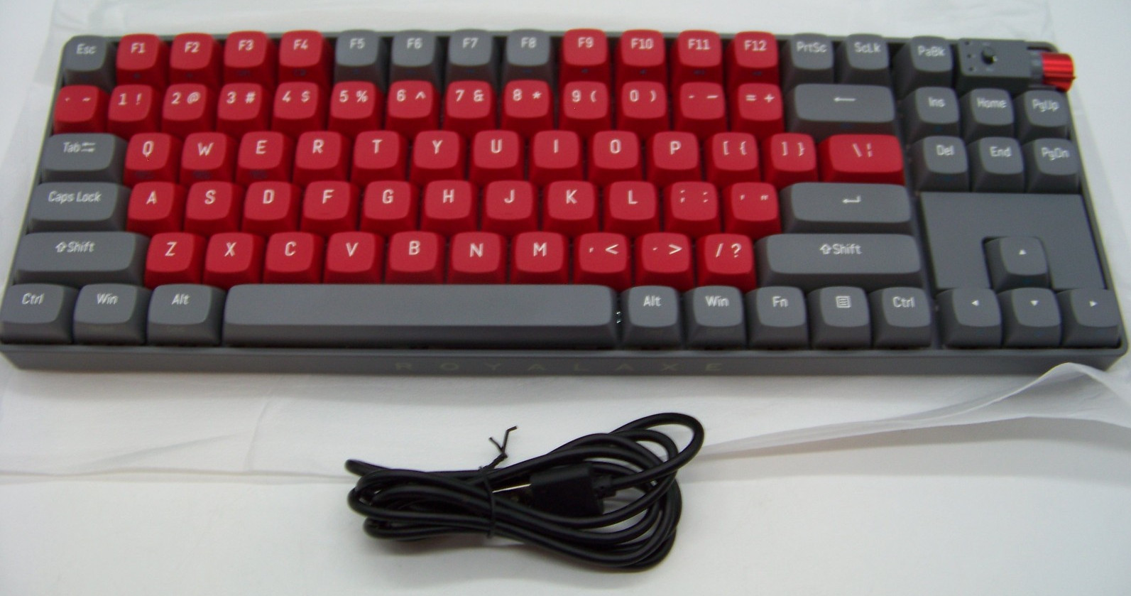 Royalaxe R87 Wireless Mechanical Keyboard, Dongle Yellow Switches, Night Crimson