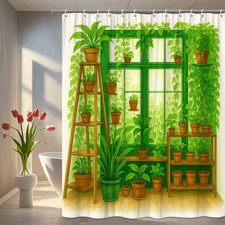 Green Plants Shower Curtain for Home Decor