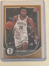 2025 Topps Bowman Chrome Cam Thomas Gold /50 - Brooklyn Nets