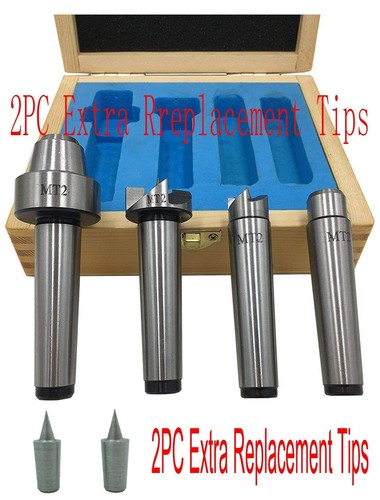 MT2 Live Center Wood Lathe Drive Spur Cup Set with Wooden Box & Extras - Picture 4 of 11