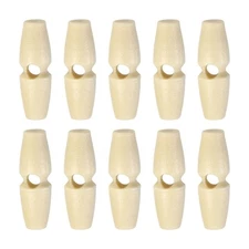 10pcs Wooden Toggle Buttons 30mm Single Hole Olive Sewing Button, Natural Color