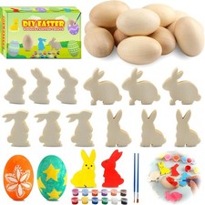 Worgree 24PCS Easter Egg  Bunny Painting Kit   DIY Kids Crafts