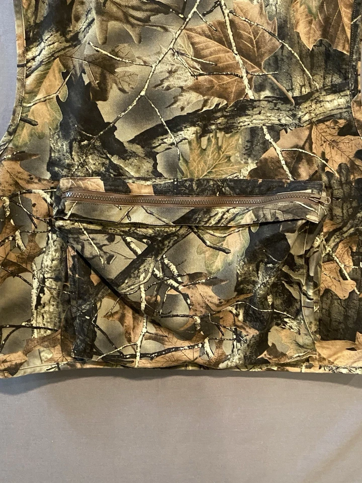 Mossy Oak Hunting Vest Mens Large Green Camouflage Trail Crest Full Zip Outdoors - Image 3 of 4