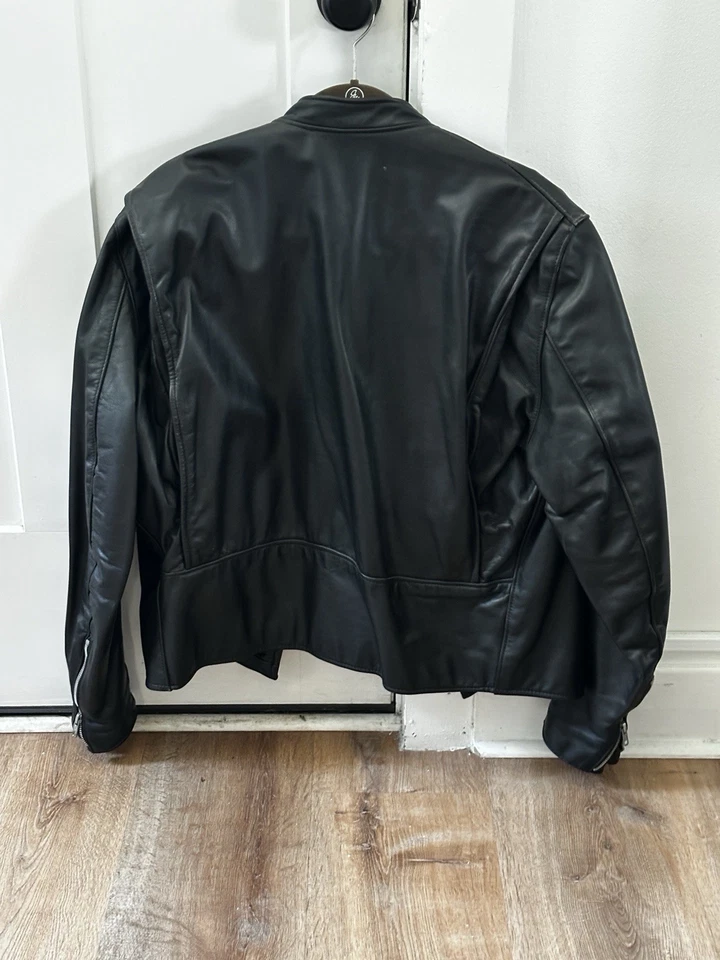 Chaqueta Café Racer de Cuero Brooks De Colección Talla 42 - Hecha en EE. UU.  Foto 4 de 4