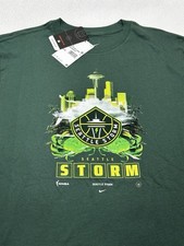 Seattle Storm Nike Youth Size L T-Shirt Green WNBA Basketball NWT *FLAWS* READ