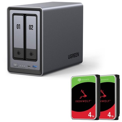 Ugreen NASync DXP2800 NAS System 2-Bay + SEAGATE Festplatte 8 TB (2 x 4 TB)