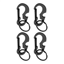 4pcs STAINLESS STEEL SPRING CLIP CARABINER WITH KEY RING for KEYS