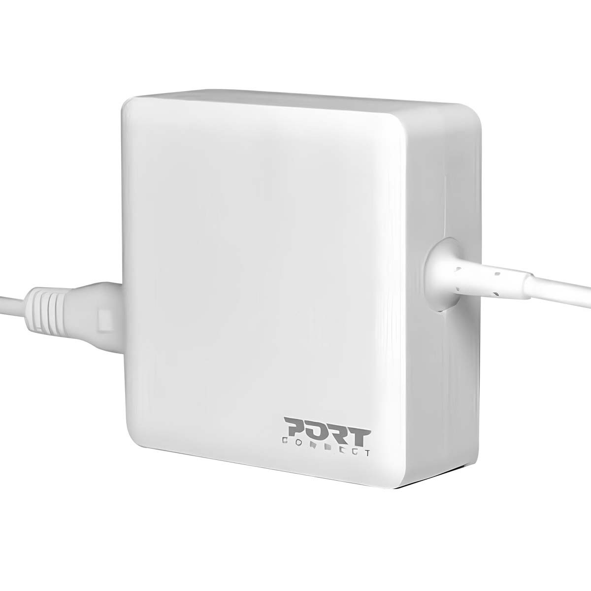 Chargeur PC portable universel 65W blanc idéal pour le télétravail et les voyages