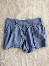 Vineyard Vines Women's Blue Pleated Cotton Shorts Size 2