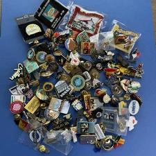 Travel Souvenir Pins Huge Lot of 134 United States Europe Alaska and MORE