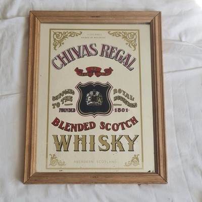 Chivas Regal Spiegel gerahmt Vintage Bar Pub Werbung Whisky Wandbehang