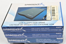 Lot of 3 Sabrent External USB 1.44MB Floppy Disk Drive SBT-UFDB Plug- Play Black