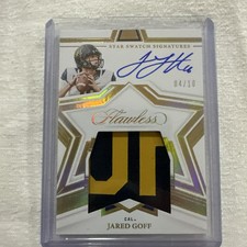 2022 Panini Flawless Collegiate Star Swatch Signatures Jared Goff /10 Lions NFL