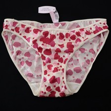 NEW Victoria's Secret VTG Y2K Satin Smooth High Hip Cut Heart Bikini Panty LARGE