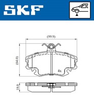 Skf Bremsbelagsatz, Scheibenbremse Hinterachse, Vorderachse U.A. FüR Dacia