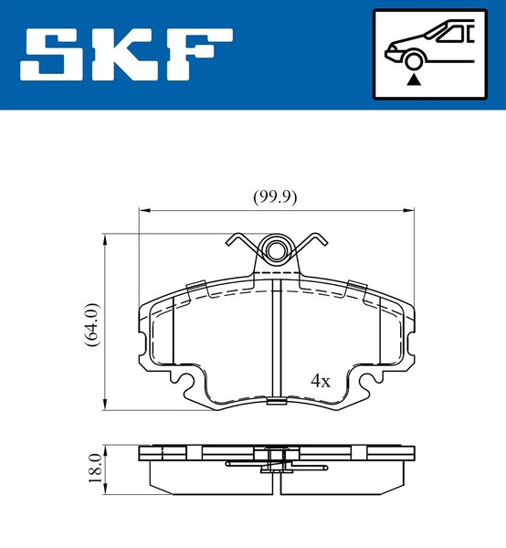 Skf Bremsbelagsatz, Scheibenbremse Hinterachse, Vorderachse U.A. FüR Dacia-image