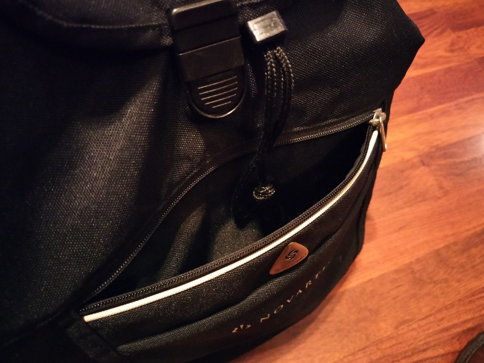 Samsonite Black Drawstring Snap Closure Backpack - image 8