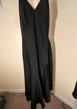 Banana Republic Black Slip Dress Bias Cut Asymmetrical Flounce Hem Size 20