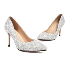 Womens High Heels Pointed Toe Sequin Decor Shoes Formal Party Wedding Pumps 2026