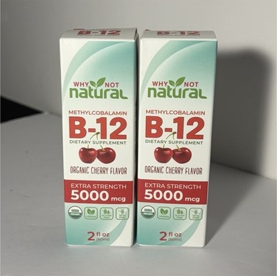 Why Not Natural Vitamin B12 5000mcg Methylcobalamin Organic Cherry 2 Pack