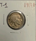1913-D Denver Indian Head Buffalo Nickel Type -1
