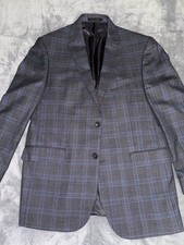 JOS A Bank Reserve Collection Silk Wool Tailored Fit Gray Blazer Mens Size 44L